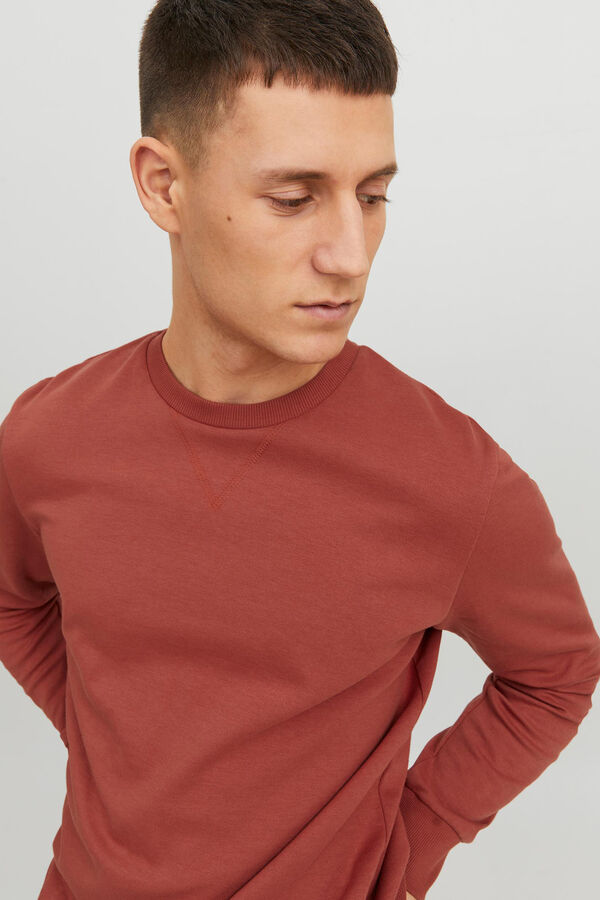 Womensecret Plain round neck sweatshirt rouge