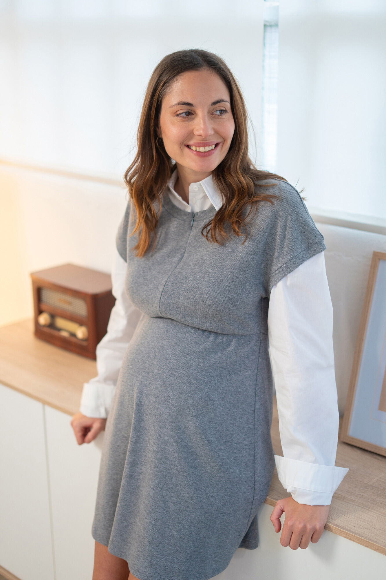 Ohma! Vestido premam&aacute; con camisa falsa
