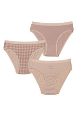 Womensecret Pack de 3 cuecas de menina estampadas com cintura elástica rosa