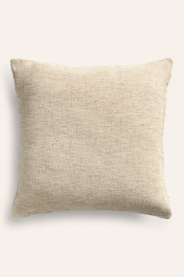 Calma House Arga cushion cover in beige linen and cotton brown