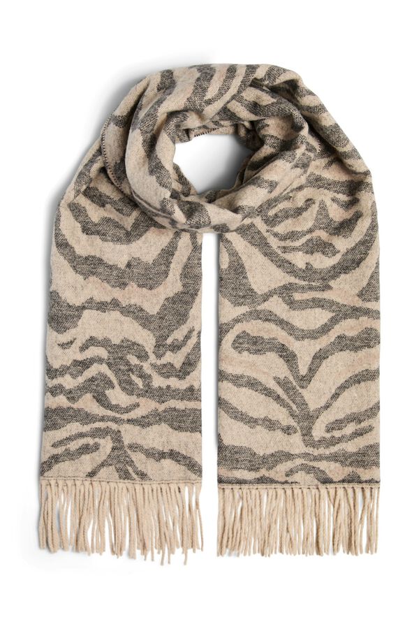Pieces Schal mit Animal-Print Grau