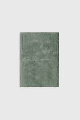 Textura Plaid fleece with leaves and faux shearling reverse green