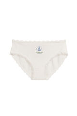 Women'secret White cotton floral print wide panty beige