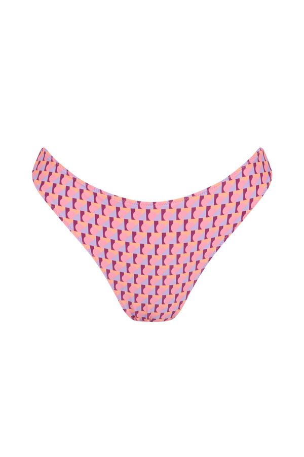 Women'secret Pink geometric print Brazilian bikini bottoms pink