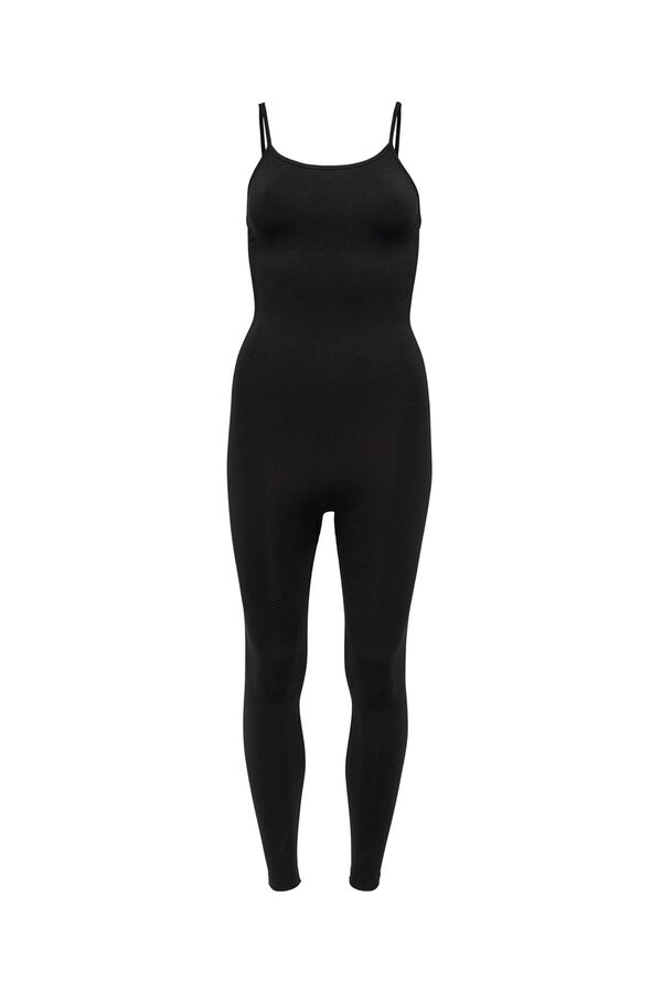 Womensecret Mono seamless negro tirantes canalé negro