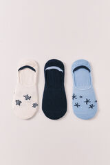 Women'secret Blue marine print 3-pack no-show socks blue