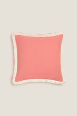 Womensecret Cotton cushion cover with fringing piros