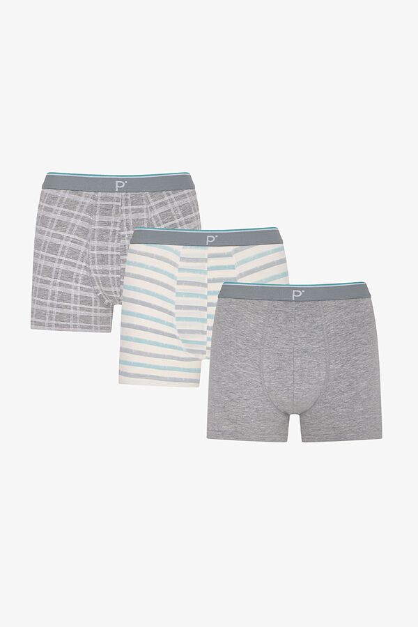 Penti Pack 3 boxers algod&oacute;n grises estampados estampado