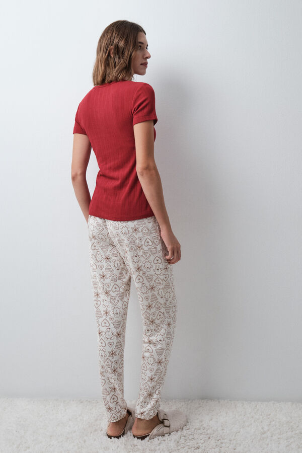 Women'secret Christmas skinny pyjamas trousers nude