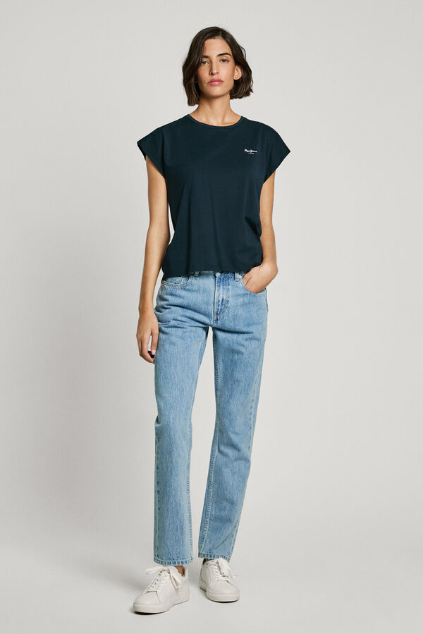 Pepe Jeans Camiseta logo estampado fit slim azul