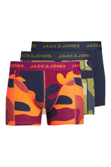Jack & Jones Pack de 3 b&oacute;xers estampado camuflaje de algod&oacute;n green