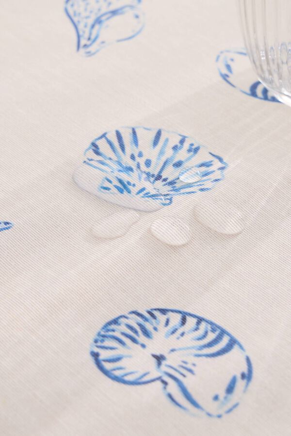 Textura Nappe r&eacute;sin&eacute;e anti-taches &agrave; motifs marins bleu