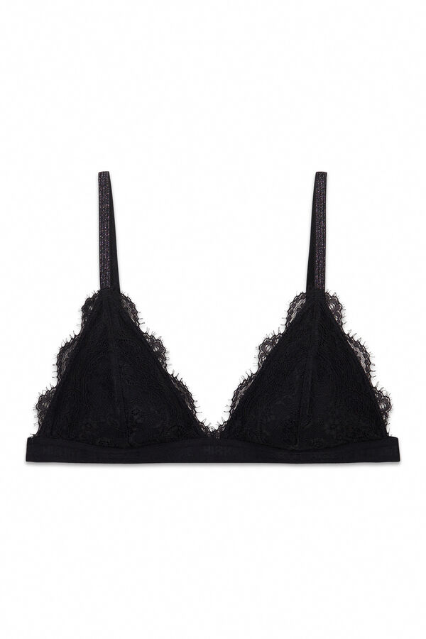 HI&BYE Black lace triangle bra black