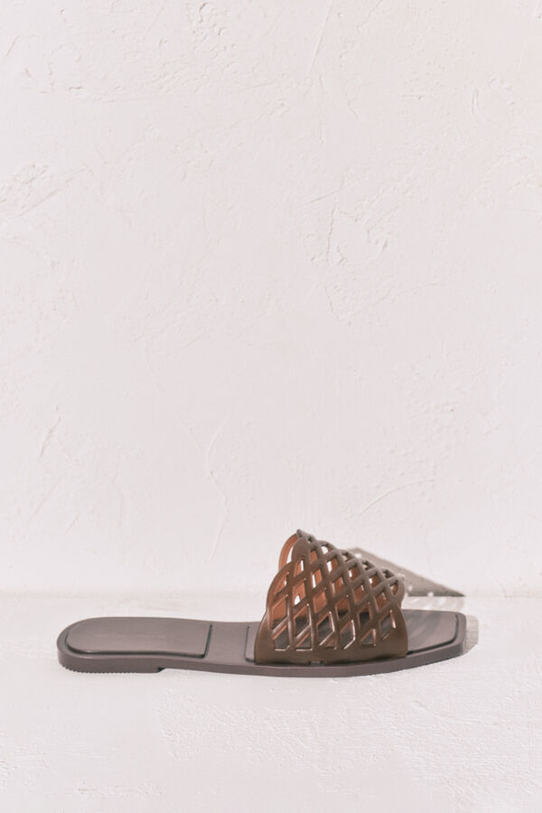 Women'secret Brown jelly flat sandals nude