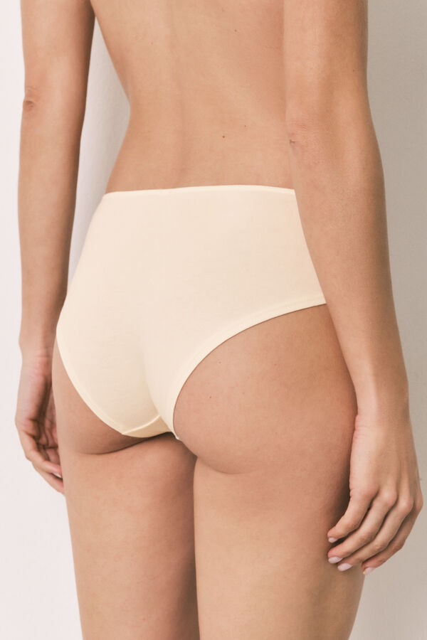 Women'secret Pack 7 bragas anchas algod&oacute;n lisas encaje blanco