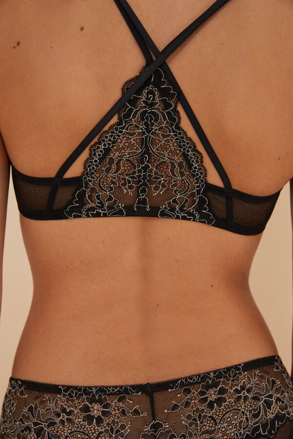 Womensecret GORGEOUS Contrast lace push-up bra black
