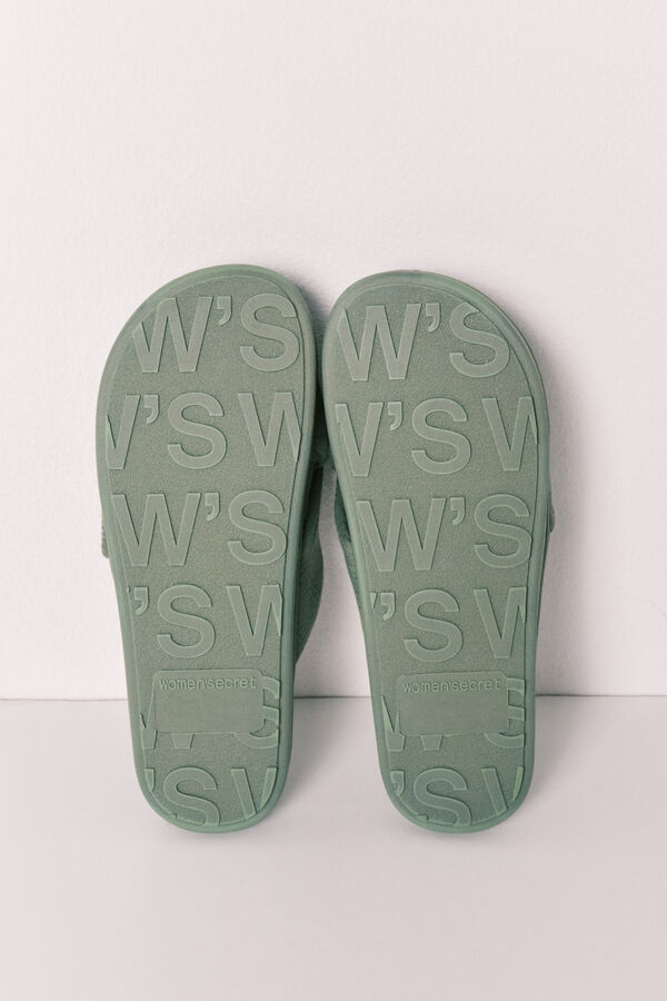 Women'secret Green knot slippers printed