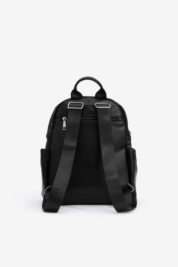 Vilanova Mochila com Al&ccedil;a de Tecido preto