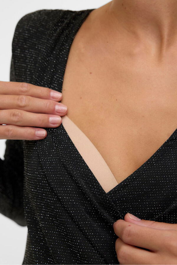 Mamalicious Top de maternity e amamenta&ccedil;&atilde;o de manga comprida  preto