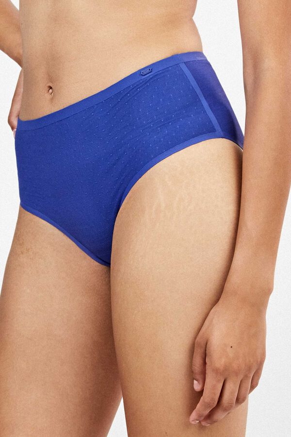 Gisela Plumetis high-waisted panty blue