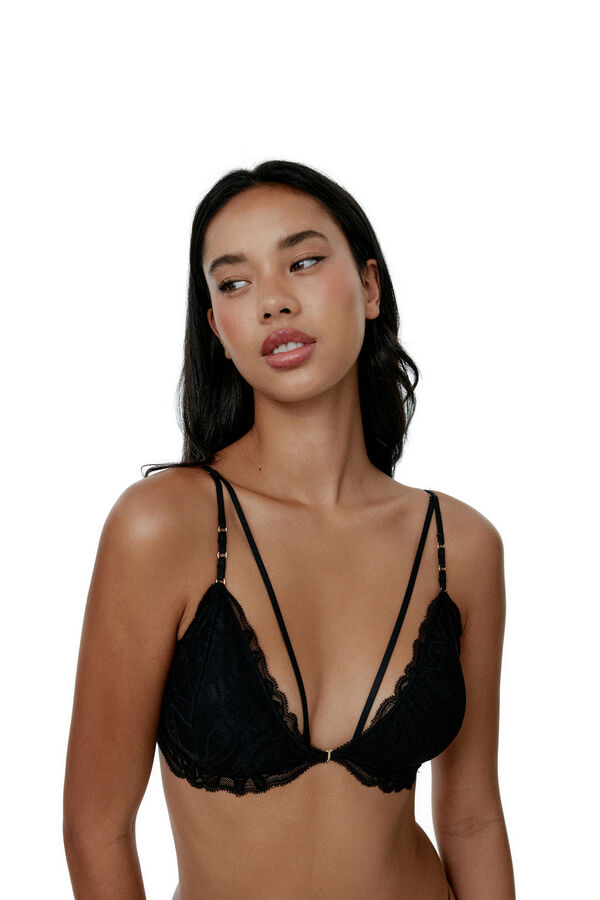 Black Limba Bralette Triangular Mojave - Black negro