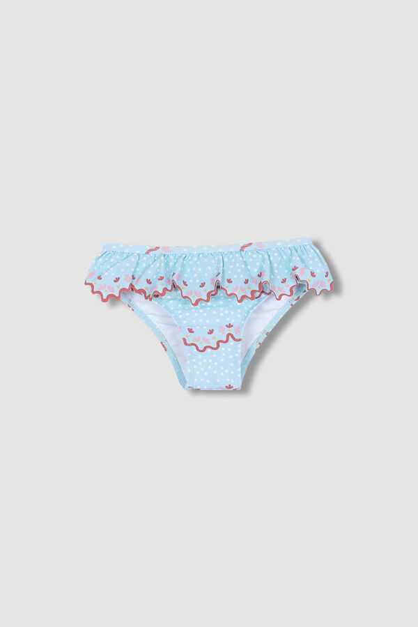 Womensecret Light blue wave print bikini bottoms plava