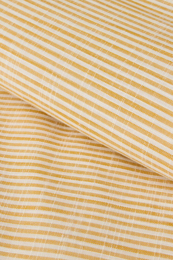 Womensecret Linen-effect striped cotton duvet cover Žuta