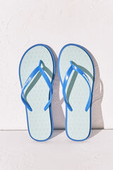 Women'secret Blue floral texture toe sandals green