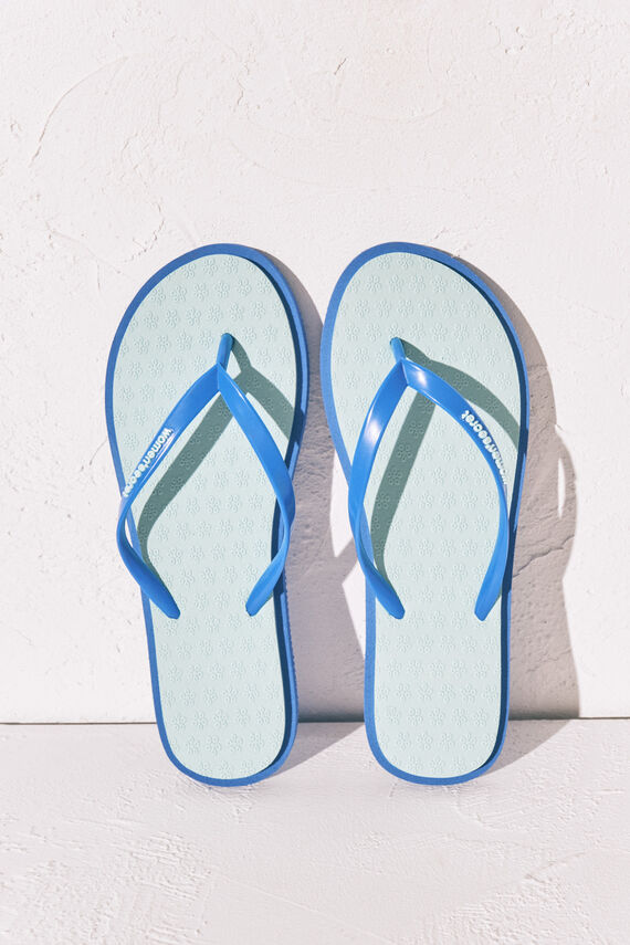Chanclas dedo textura floral azul