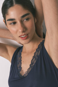 Women'secret Blue jersey-knit super soft T-shirt