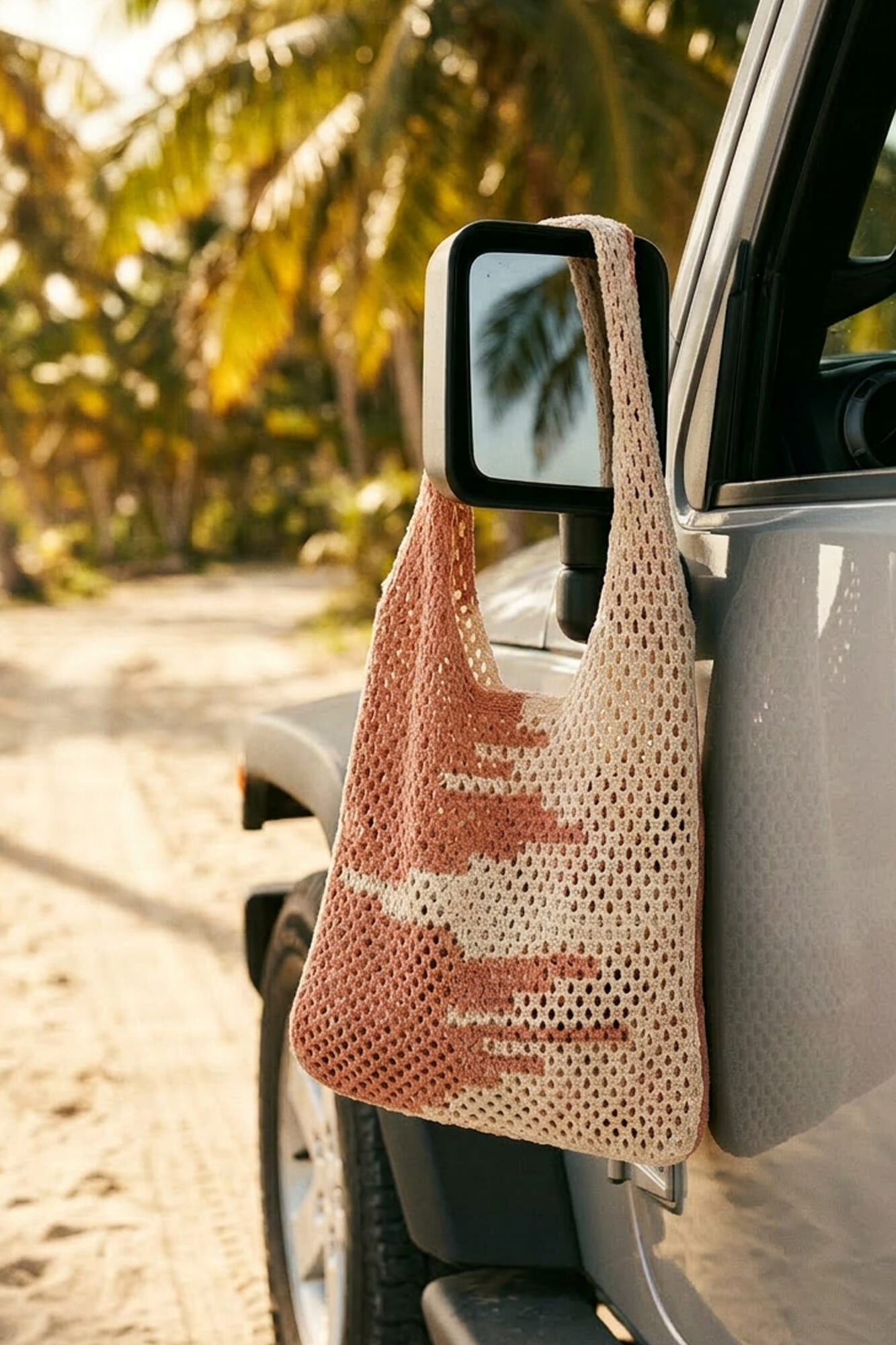 Women'secret Sac cabas en crochet bicolore
