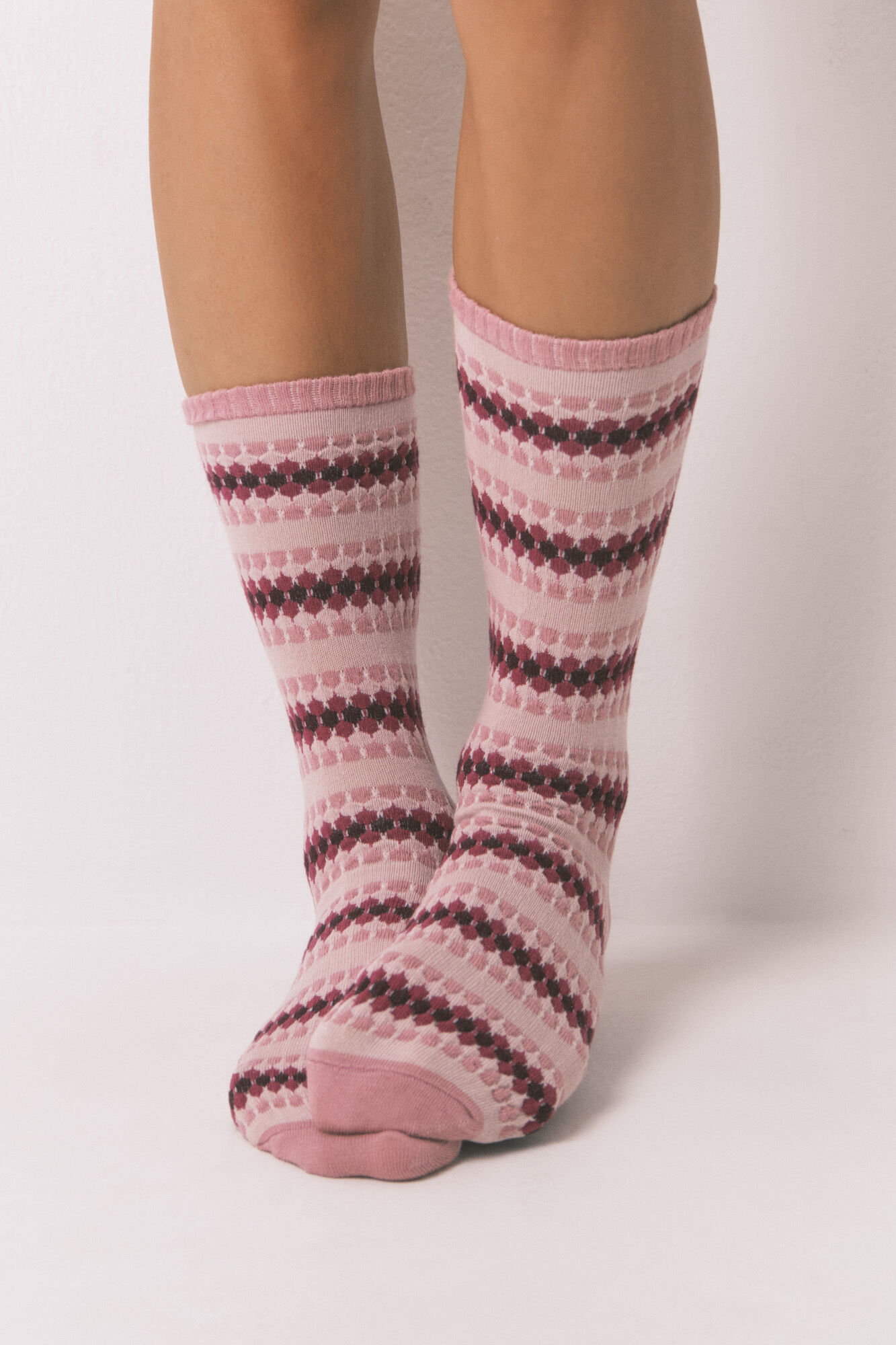 Women'secret Pink diamond-shaped long socks