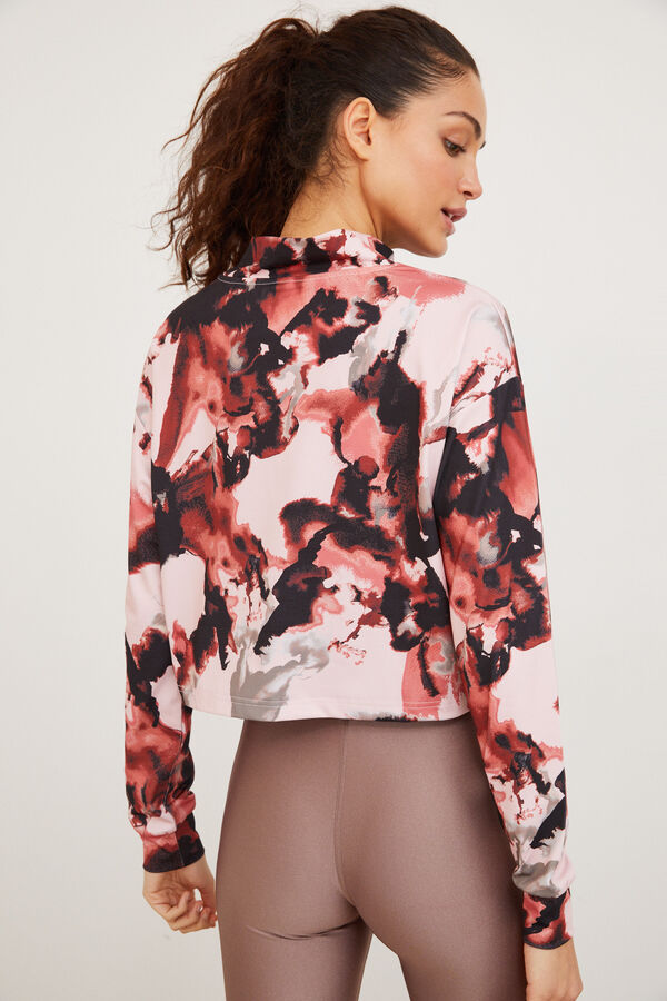 Only Play Top deportivo manga larga rosa