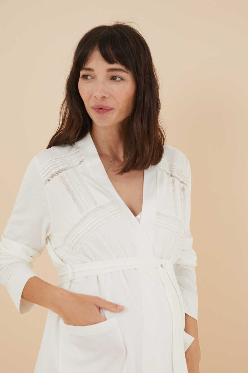 Womensecret Robe "maternity" algodão orgânico bege