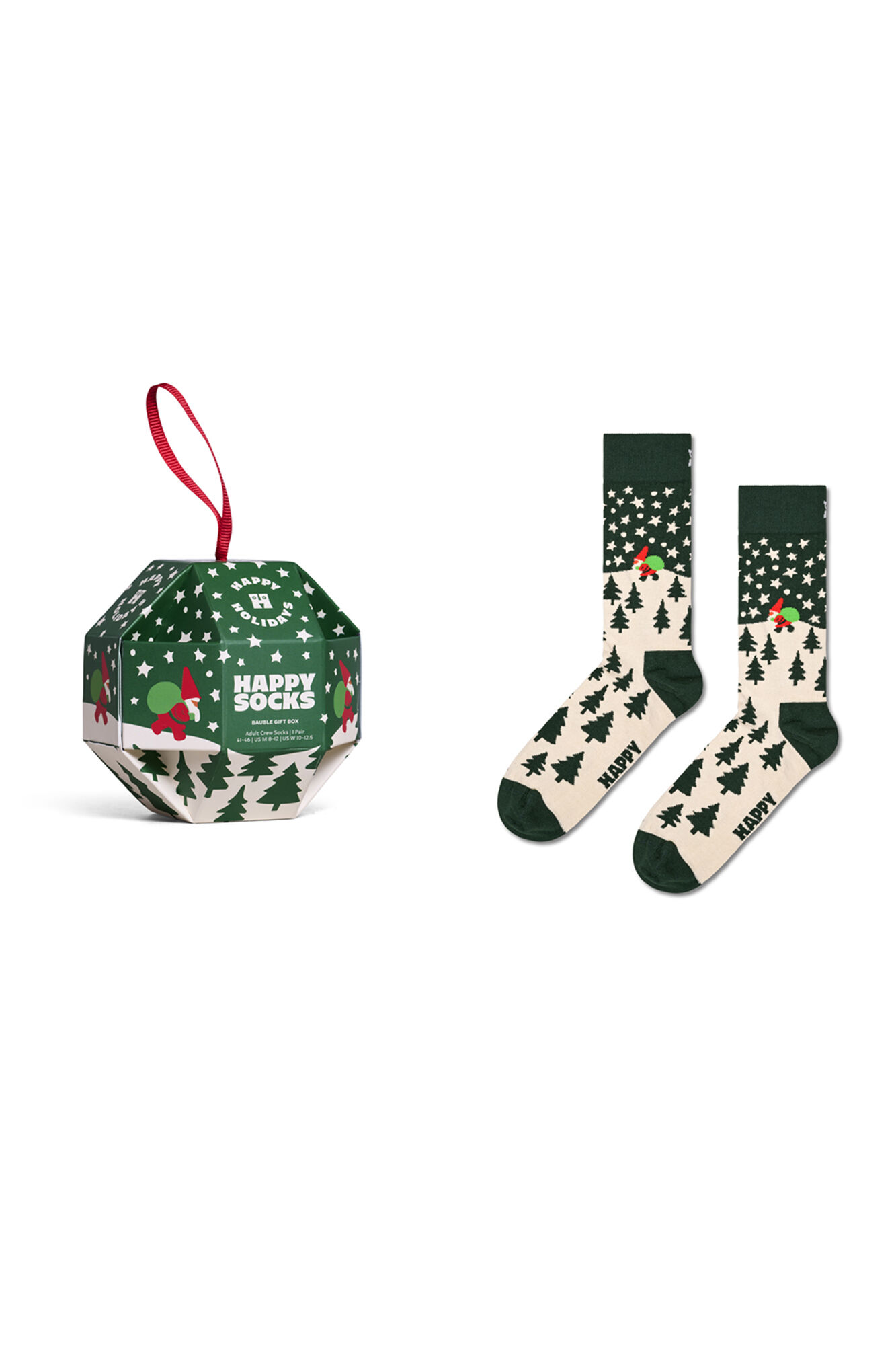Happy Socks Pack de regalo de calcetines de Navidad con esfera de nieve