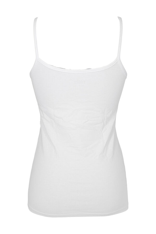 Cotonella Women's thermal vest top with lace straps  white