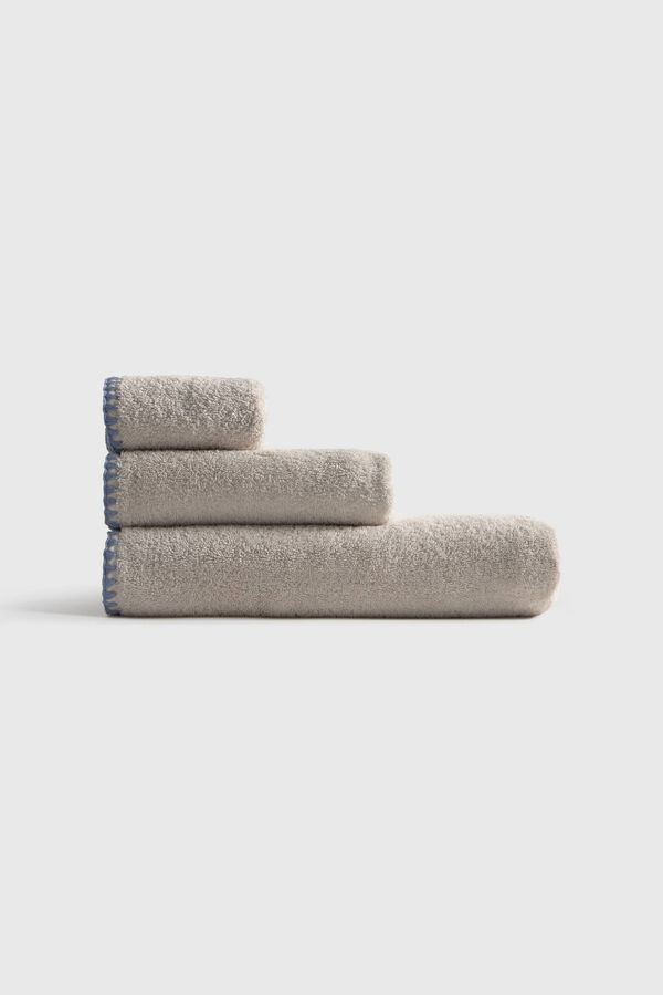 Textura Badetuch mit Ziersteppung Braun