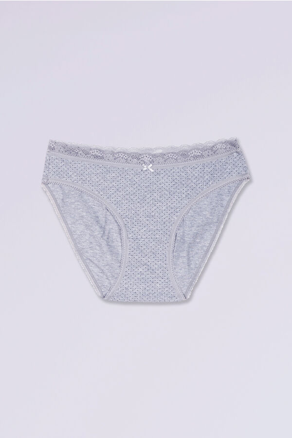 Womensecret Basic maternity dot printed cotton panty gris