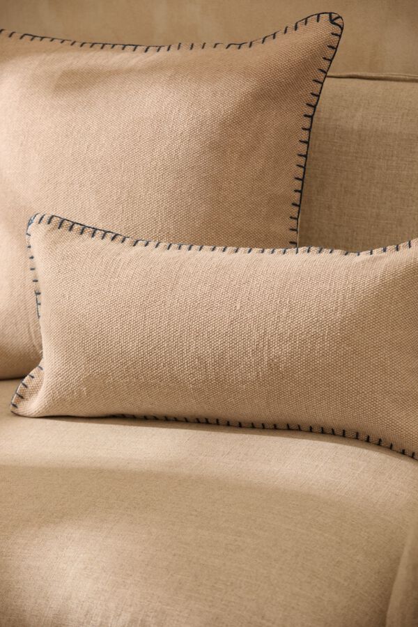 Calma House Funda coj&iacute;n de algod&oacute;n de 30x60 beige