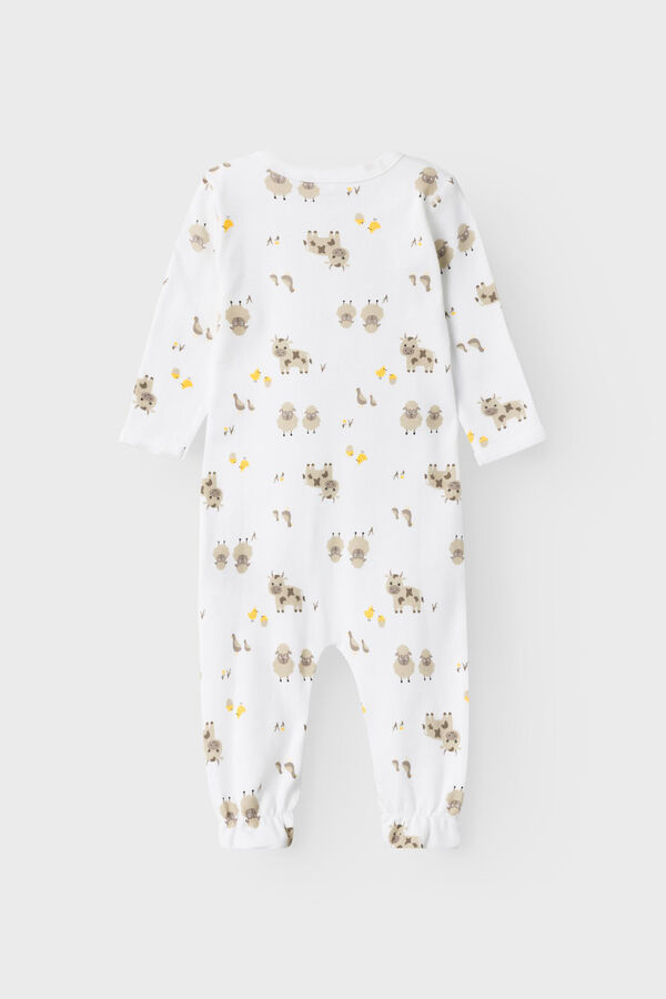 Womensecret Pijama de bebé con estampado de animales blanco