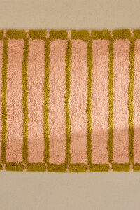 Calma House Alfombra de ba&ntilde;o a rayas rosas Saturno 50x70