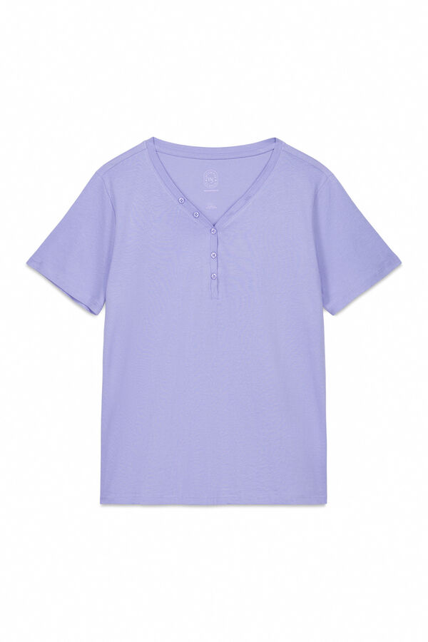 Women'secret Lilac brushed cotton short sleeve T-shirt pink