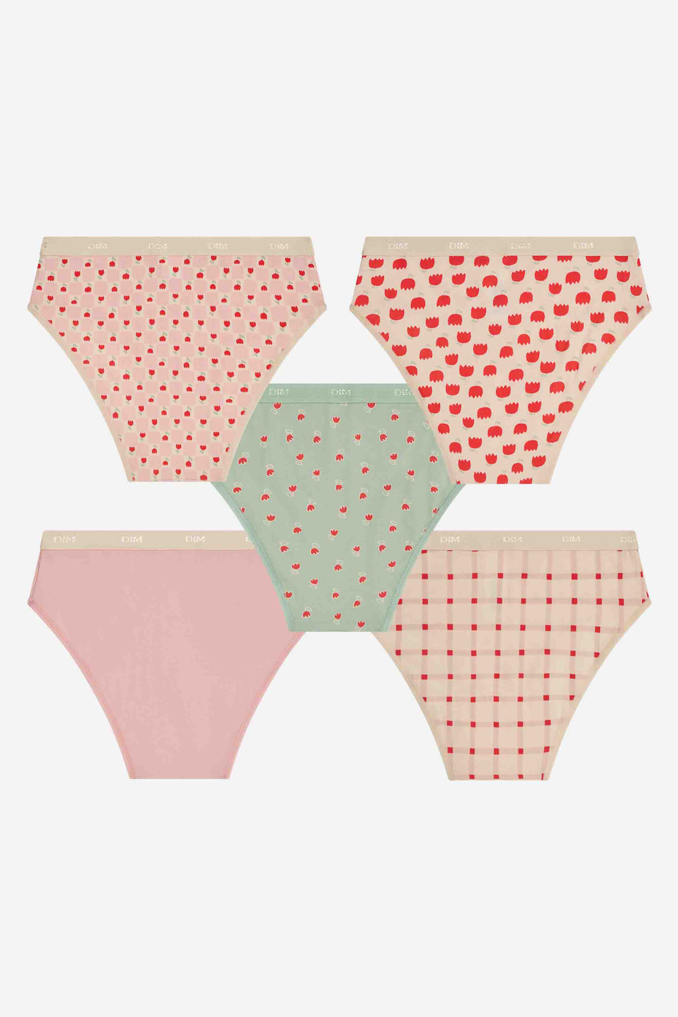 DIM Pack de 5 bragas DIM Les Pockets