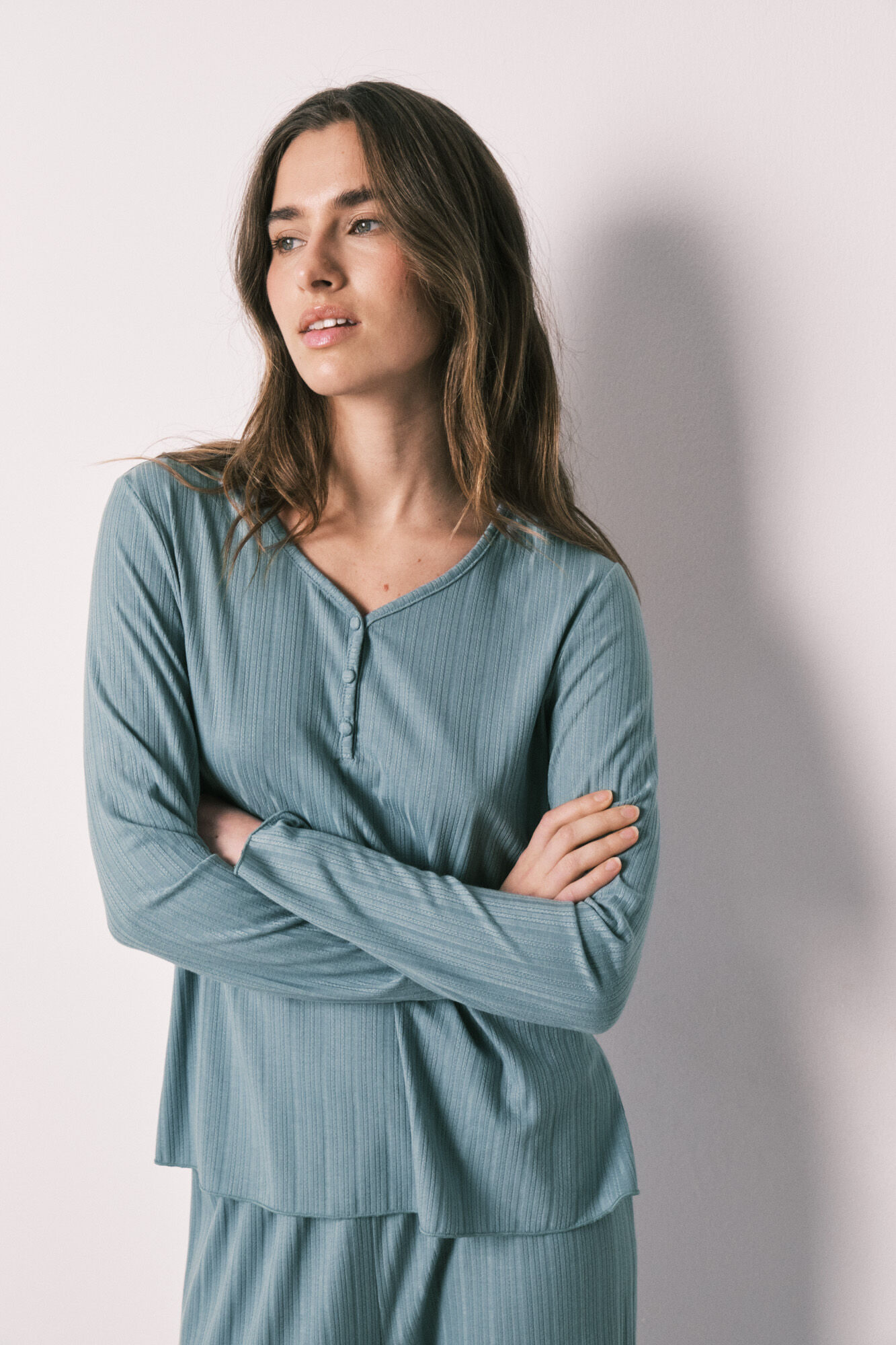 Women'secret Green pointelle long pyjamas