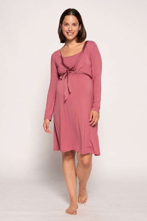 Womensecret Nursing nightgown with satin belt printed