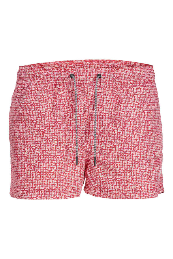 Womensecret Men's microprint swim shorts Rot