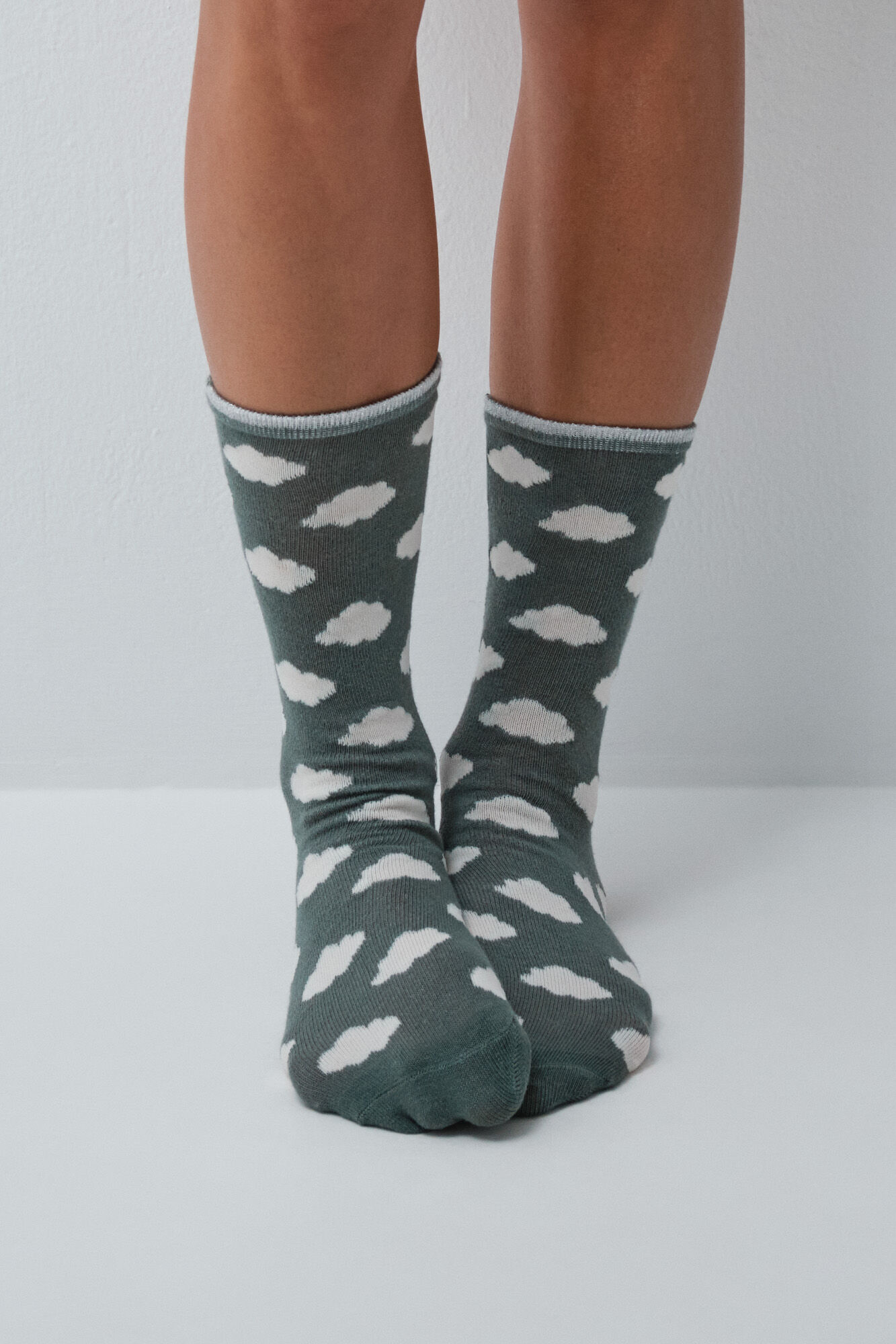 Women'secret Green lurex 3-pack long socks
