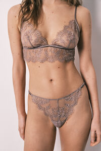 Women'secret Braga brasile&ntilde;a tira encaje marr&oacute;n