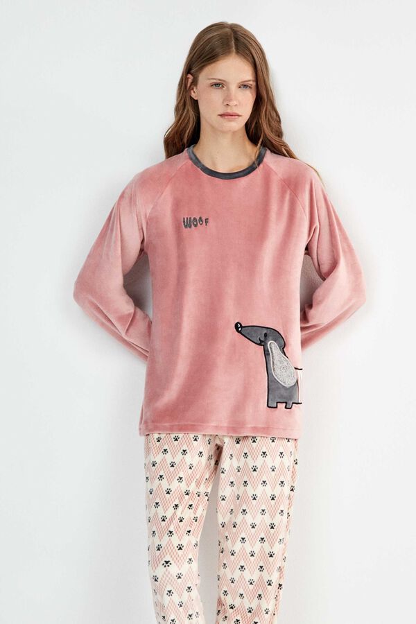 Gisela Fleece pyjamas pink