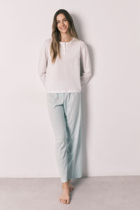 Women'secret Green striped cotton long pyjamas